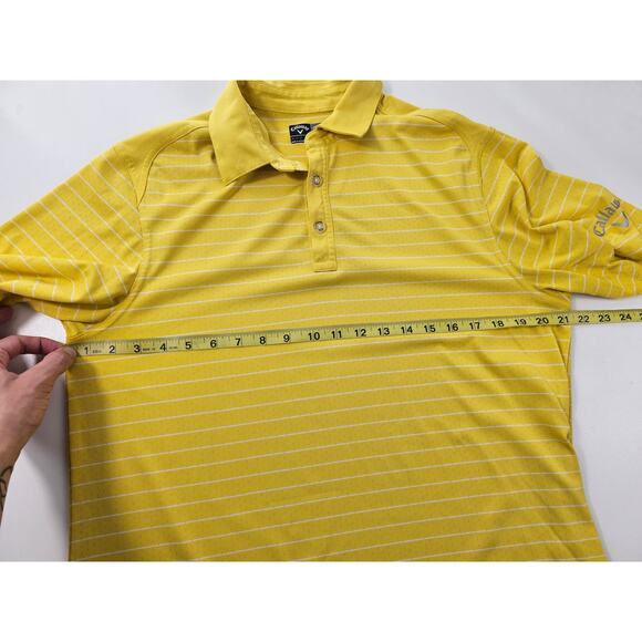 Callaway opti dri yellow perforated performance polo high visibility golf M EUC - Picture 6 of 7